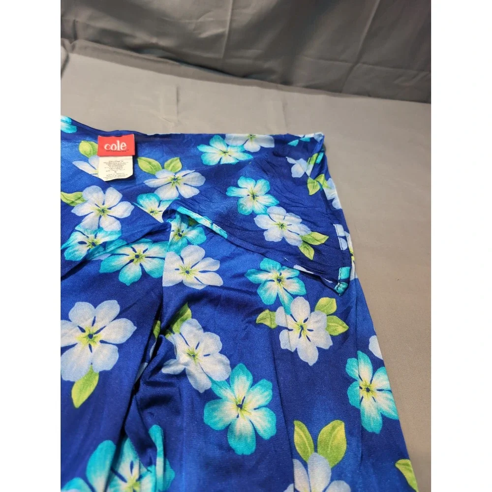 Cole of California Floral Print Lounge‎ Pants Blue Women's Size S